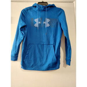 Under Armour Mens Hoodie Sweatshirt Loose Fit Coldgear Teal Blue Size Small
